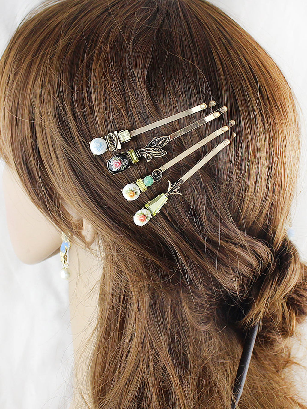 AU Post Hair Accessories 4pcs Antique Flower Hairgrips Hair Clips Hair Barrettes