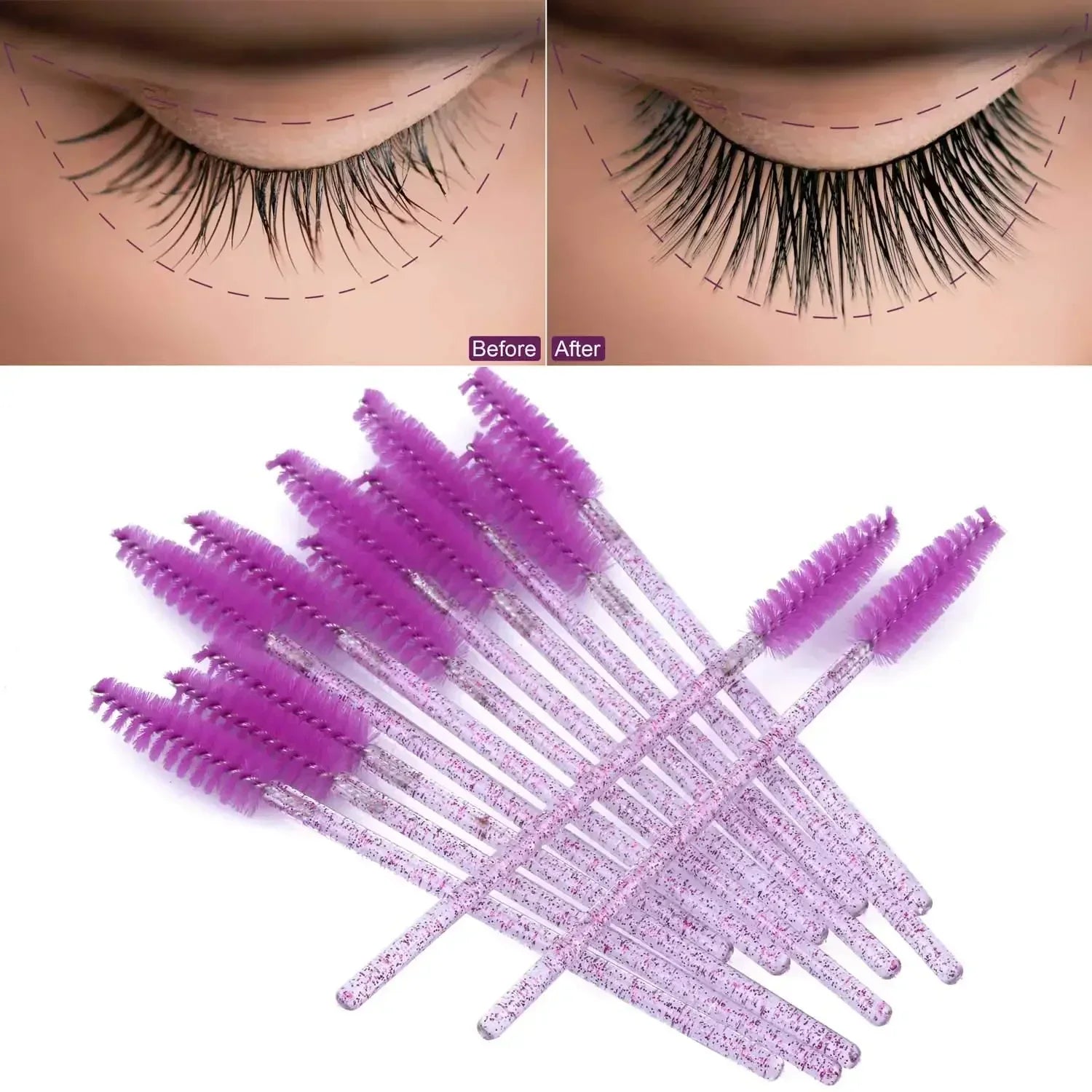 500pcs Disposable Mascara Wands for Eyelash Extensions-1