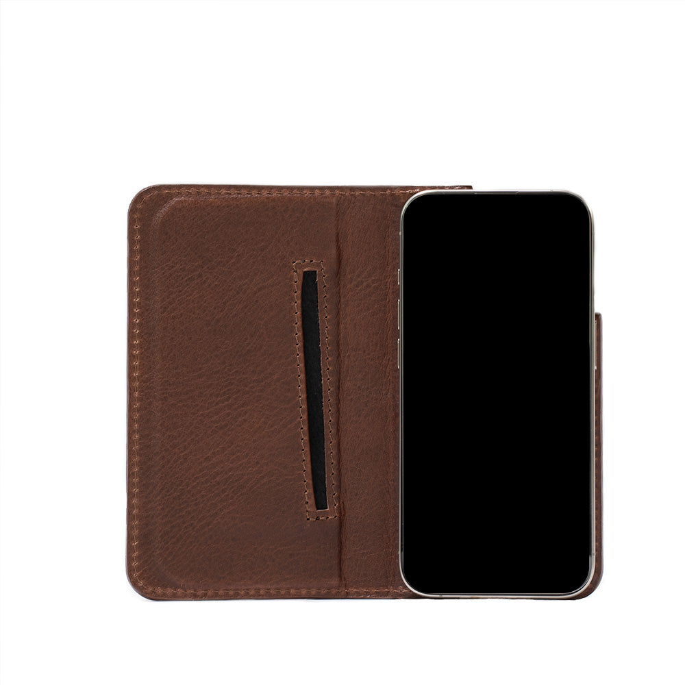 Leather Folio Case Wallet for iPhone 16 Series with MagSafe - The Minimalist 3.0